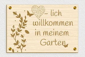 Gartenschilder - de-garten-schild-001-5 - 300 x 200 mm - erable - screws-caps - de-garten-schild-001-5