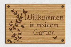 Gartenschilder - de-garten-schild-002-3 - 300 x 200 mm - chene - screws-caps - de-garten-schild-002-3