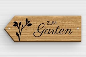 Schild pro branche - de-garten-schild-holz-001-2 - 300 x 100 mm - chene - screws - de-garten-schild-holz-001-2