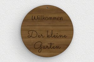 Gartenschilder aus holz - de-garten-schild-holz-003-2 - 150 x 150 mm - noyer - holes-only - de-garten-schild-holz-003-2