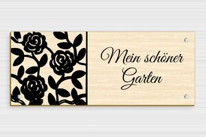 Gartenschilder aus holz - de-garten-schild-holz-003-5 - 300 x 120 mm - erable - screws - de-garten-schild-holz-003-5