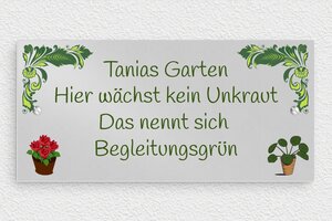 Gartenschilder metall - de-garten-schild-metall-002-4 - 210 x 100 mm - anodise - screws - de-garten-schild-metall-002-4