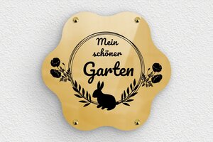 Gartenschilder metall - de-garten-schild-metall-003-2 - 300 x 271 mm - poli-noir - screws-caps - de-garten-schild-metall-003-2