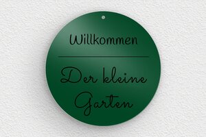 Gartenschilder metall - de-garten-schild-metall-004-1 - 150 x 150 mm - vert-noir - holes-only - de-garten-schild-metall-004-1