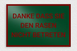 Gartenschilder metall - de-garten-schild-metall-004-5 - 300 x 200 mm - vert-rouge - glue - de-garten-schild-metall-004-5