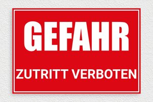 Warnschilder - Gefahrenschild 'Zugang verboten' - 300 x 200 mm - PVC - rouge-blanc - glue - de-gefahr-betreten-verboten-001-3