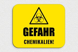 Warnschilder - Schild 'Gefahr durch Chemikalien' - 240 x 200 mm - PVC - jaune-noir - glue - de-gefahr-chemikalien-006-3