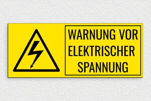 Elektroschilder - Gefahr 'Elektrizität' Schild - 300 x 120 mm - PVC - jaune-noir - glue - de-gefahr-spannung-002-3