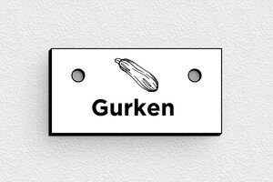 Gartenschilder - de-gurken-schild-002-1 - 50 x 25 mm - blanc-noir - holes-only - de-gurken-schild-002-1