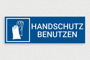 Gebotsschilder - Schild 'Handschuhe für die Materialhandhabung erforderlich' - 300 x 100 mm - PVC - bleu-blanc - glue - de-handschutz-benutzen-gebotszeichen-010-3