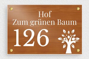 Hausnummernschild holz - de-haus-nummer-schild-holz-001-5 - 150 x 100 mm - poirier-blanc - screws - de-haus-nummer-schild-holz-001-5