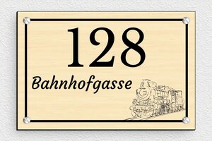 Hausnummernschild holz - de-haus-nummer-schild-holz-002-1 - 150 x 100 mm - erable-noir - screws - de-haus-nummer-schild-holz-002-1