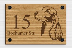 Hausnummernschild holz - de-haus-nummer-schild-holz-003-1 - 210 x 140 mm - chene - screws-caps - de-haus-nummer-schild-holz-003-1