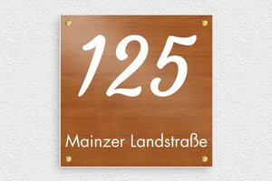 Hausnummernschild holz - de-haus-nummer-schild-holz-004-5 - 150 x 150 mm - poirier-blanc - screws - de-haus-nummer-schild-holz-004-5