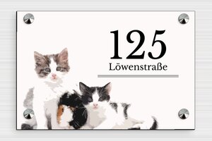 Katzenschilder - de-haus-schild-katze-021-1- - 210 x 140 mm - custom - screws-caps - de-haus-schild-katze-021-1-