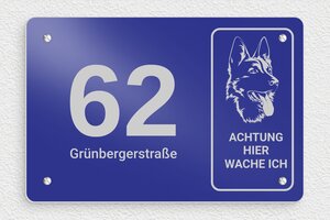 Türschild aus Aluminium - de-haus-tur-schild-alu-002-2 - 210 x 140 mm - bleu-nopaint - screws - de-haus-tur-schild-alu-002-2