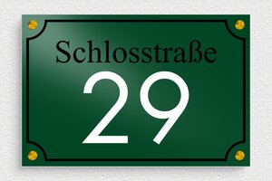 Türschild aus Aluminium - Dekoschild 'Avenue des Champs Élysées' - 300 x 200 mm - Aluminium - vert - screws-spacer - de-haus-tur-schild-alu-004-1