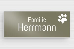 Namensschilder Haustür - Aluminium - 100 x 40 mm - taupe - glue - de-haus-tur-schild-alu-010-3