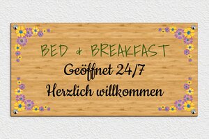 Türschild aus Holz - Frühstücksschild - 600 x 300 mm - Holz - bambou - screws-caps - de-haus-tur-schild-holz-001-4