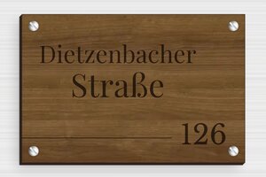 Türschild aus Holz - de-haus-tur-schild-holz-003-4 - 150 x 100 mm - noyer - screws - de-haus-tur-schild-holz-003-4