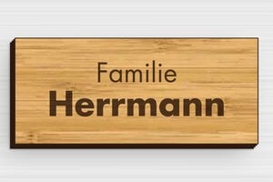 Briefkastenschilder aus Holz - Holz - 80 x 35 mm - bambou - glue - de-haus-tur-schild-holz-004-3