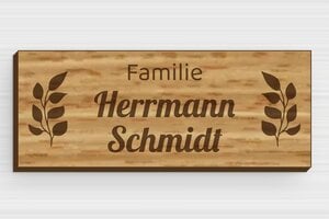 Briefkastenschilder aus Holz - Holz - 100 x 40 mm - chene - glue - de-haus-tur-schild-holz-005-3