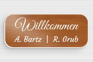 Türschilder aus PVC - PVC - 100 x 40 mm - poirier-blanc - glue - de-haus-tur-schild-holz-010-3