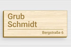 Briefkastenschilder aus Holz - Holz - 120 x 50 mm - erable - glue - de-haus-tur-schild-holz-011-3