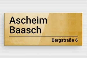 Messingschilder - Messing - 120 x 50 mm - poli - glue - de-haus-tur-schild-messing-006-3