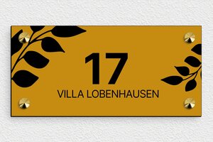 Türschild aus Preiswertes PVC - de-haus-tur-schild-pvc-003-3 - 210 x 100 mm - custom - screws-caps - de-haus-tur-schild-pvc-003-3