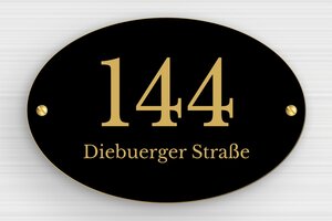 Türschild aus Preiswertes PVC - de-haus-tur-schild-pvc-003-4 - 150 x 100 mm - noir-or - screws - de-haus-tur-schild-pvc-003-4