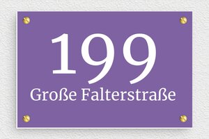 Türschild aus Preiswertes PVC - de-haus-tur-schild-pvc-003-5 - 150 x 100 mm - mauve-blanc - screws - de-haus-tur-schild-pvc-003-5