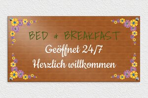 Türschild aus Preiswertes PVC - Frühstücksschild - 600 x 300 mm - PVC - poirier-blanc - screws-caps - de-haus-tur-schild-pvc-004-3