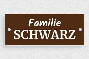 Türschild aus Preiswertes PVC - de-haus-tur-schild-pvc-004-4 - 150 x 60 mm - brun-blanc - screws - de-haus-tur-schild-pvc-004-4