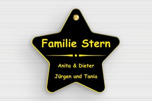 Türschild aus Preiswertes PVC - de-haus-tur-schild-pvc-005-1 - 90 x 86 mm - noir-jaune - screws - de-haus-tur-schild-pvc-005-1