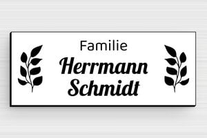 Türschilder aus PVC - PVC - 100 x 40 mm - blanc-noir - glue - de-haus-tur-schild-pvc-006-3