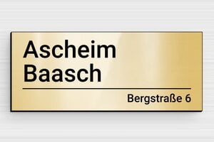 Türschilder aus PVC - PVC - 120 x 50 mm - or-brillant-noir - glue - de-haus-tur-schild-pvc-007-3