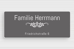 Namensschilder Haustür - PVC - 150 x 60 mm - gris-souris-blanc - glue - de-haus-tur-schild-pvc-014-3