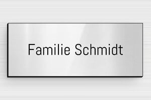 Namensschilder Haustür - PVC - 100 x 40 mm - gris-brillant-noir - glue - de-haus-tur-schild-pvc-015-3