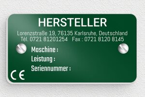 Kabelmarkierungen - de-hersteller-schild-bereich-industrie-001-3 - 75 x 40 mm - vert - screws - de-hersteller-schild-bereich-industrie-001-3