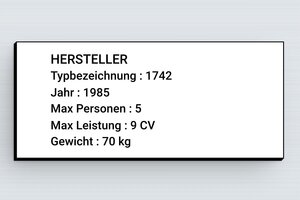 Kabelmarkierungen - de-hersteller-schild-boot-004-3 - 80 x 35 mm - blanc-noir - glue - de-hersteller-schild-boot-004-3