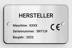 Kabelmarkierungen - de-hersteller-schild-industrie-003-1 - 100 x 60 mm - gris-brillant-noir - screws - de-hersteller-schild-industrie-003-1