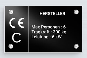 Kabelmarkierungen - de-hersteller-schild-industrie-003-3 - 100 x 60 mm - noir - screws - de-hersteller-schild-industrie-003-3