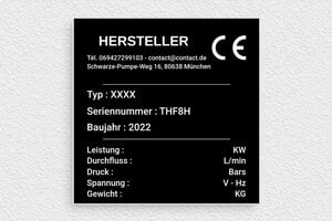 Industrieschilder - de-hersteller-schild-industrie-005-0 - 150 x 150 mm - noir-blanc - glue - de-hersteller-schild-industrie-005-0