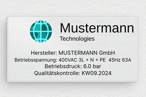 Kabelmarkierungen - de-hersteller-schild-industrie-005-3 - 100 x 50 mm - brosse - glue - de-hersteller-schild-industrie-005-3