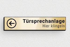 Klingelschild - Klingelschild - 70 x 15 mm - PVC - or-brillant-noir - glue - de-hier-klingeln-004-4