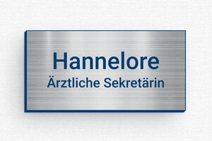 Namensschilder gesundheitswesen - de-hnamen-schild-012-3 - 60 x 30 mm - acier-bleu - badge - de-hnamen-schild-012-3