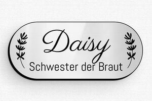 Namensschilder magnet - de-hochzeit-schild-001-3 - 70 x 30 mm - gris-brillant-noir - badge - de-hochzeit-schild-001-3