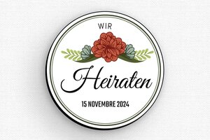 Namensschilder magnet - de-hochzeit-schild-006-3 - 50 x 50 mm - gris-noir - badge - de-hochzeit-schild-006-3