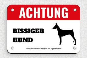 Torschilder - Schild 'Achtung, Wachhund' - 150 x 100 mm - PVC - custom - screws - de-hund-schild-001-4